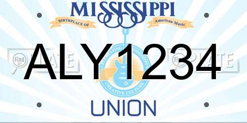 ALY1234 Mississippi License Plate