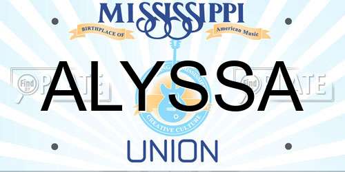 ALYSSA Mississippi License Plate