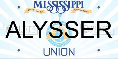ALYSSER Mississippi License Plate