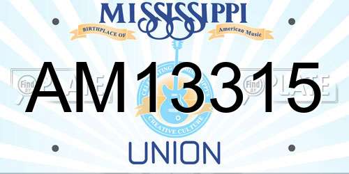 AM13315 Mississippi License Plate