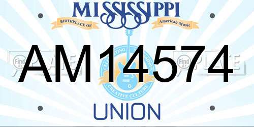 AM14574 Mississippi License Plate