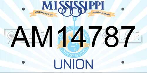 AM14787 Mississippi License Plate