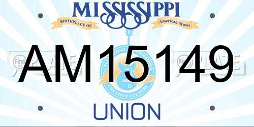 AM15149 Mississippi License Plate