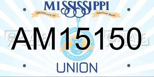 AM15150 Mississippi License Plate