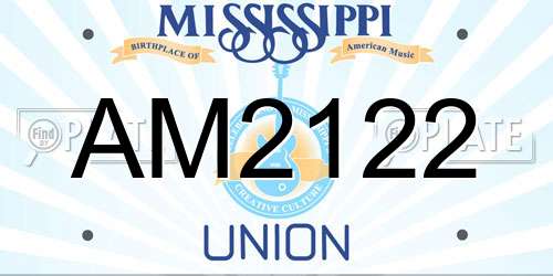 AM2122 Mississippi License Plate