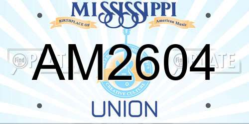 AM2604 Mississippi License Plate