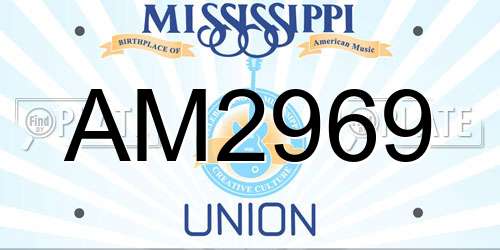 AM2969 Mississippi License Plate