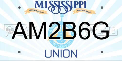 AM2B6G Mississippi License Plate