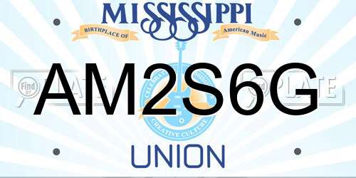 AM2S6G Mississippi License Plate