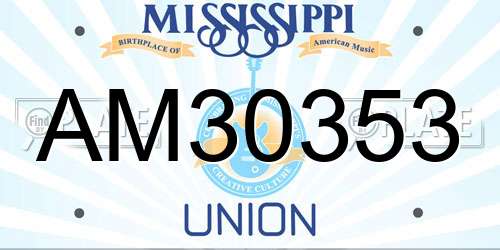 AM30353 Mississippi License Plate