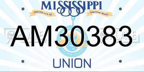 AM30383 Mississippi License Plate