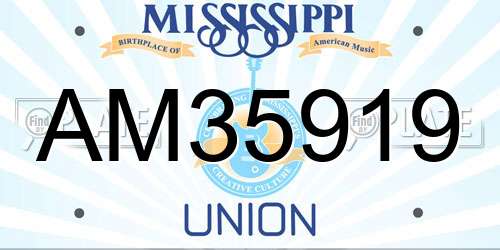 AM35919 Mississippi License Plate