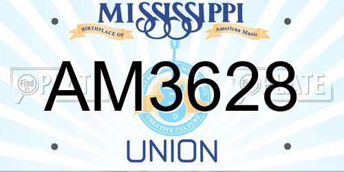 AM3628 Mississippi License Plate