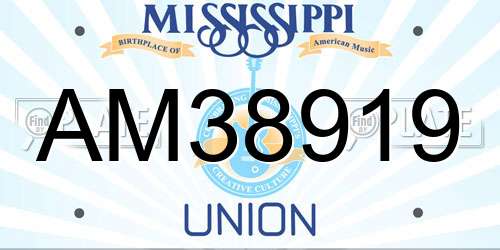 AM38919 Mississippi License Plate
