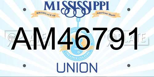 AM46791 Mississippi License Plate