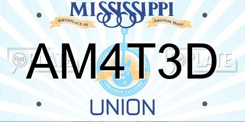 AM4T3D Mississippi License Plate