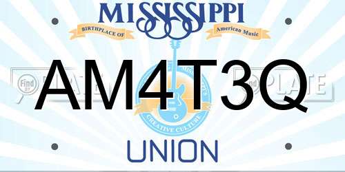 AM4T3Q Mississippi License Plate