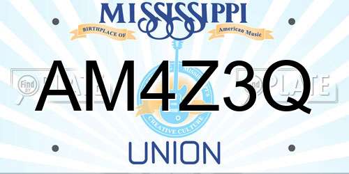 AM4Z3Q Mississippi License Plate
