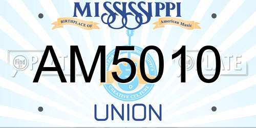 AM5010 Mississippi License Plate
