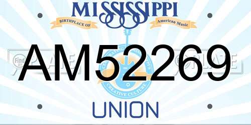 AM52269 Mississippi License Plate