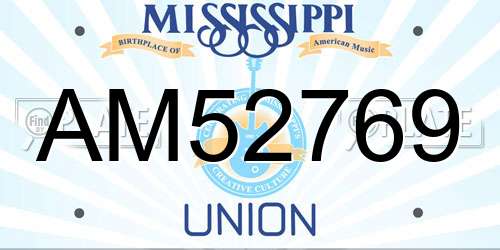 AM52769 Mississippi License Plate
