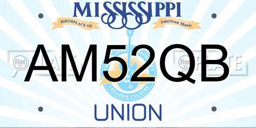 AM52QB Mississippi License Plate