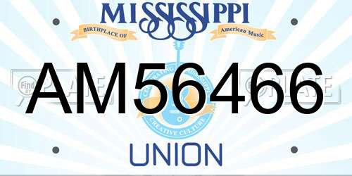 AM56466 Mississippi License Plate