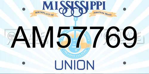AM57769 Mississippi License Plate
