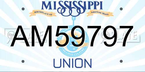 AM59797 Mississippi License Plate