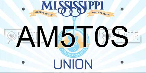 AM5T0S Mississippi License Plate