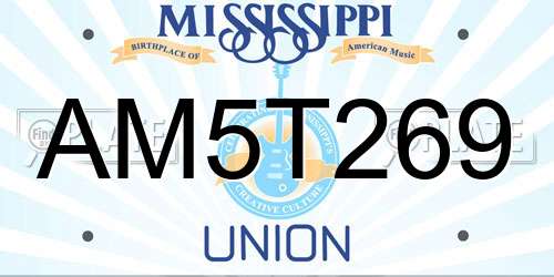 AM5T269 Mississippi License Plate