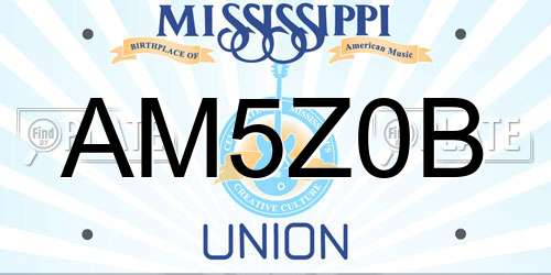 AM5Z0B Mississippi License Plate