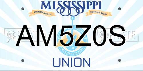 AM5Z0S Mississippi License Plate