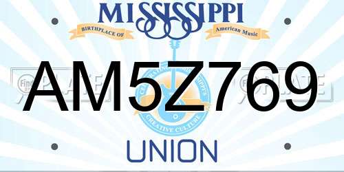 AM5Z769 Mississippi License Plate
