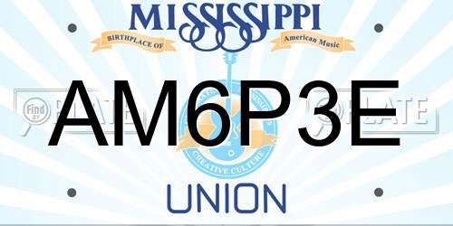 AM6P3E Mississippi License Plate