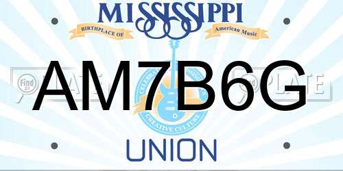 AM7B6G Mississippi License Plate