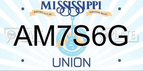 AM7S6G Mississippi License Plate