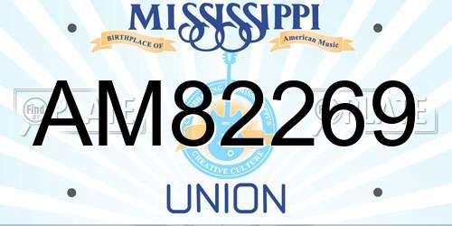 AM82269 Mississippi License Plate