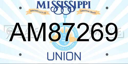 AM87269 Mississippi License Plate