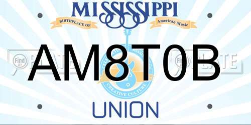 AM8T0B Mississippi License Plate