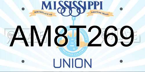 AM8T269 Mississippi License Plate