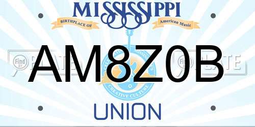 AM8Z0B Mississippi License Plate
