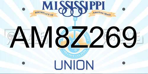 AM8Z269 Mississippi License Plate