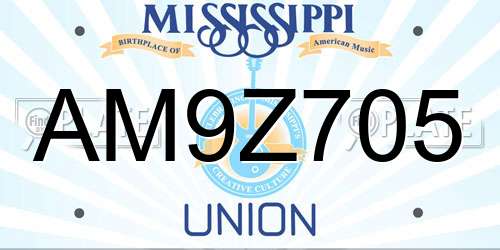 AM9Z705 Mississippi License Plate