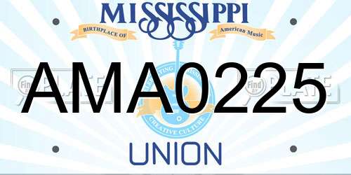 AMA0225 Mississippi License Plate