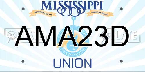 AMA23D Mississippi License Plate