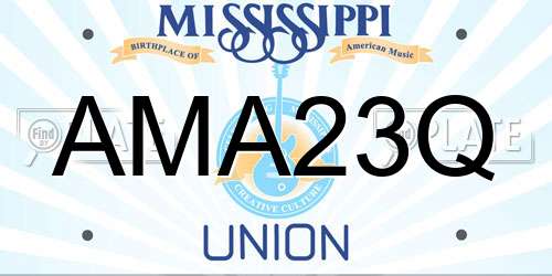AMA23Q Mississippi License Plate