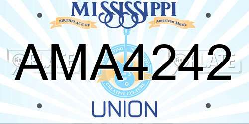 AMA4242 Mississippi License Plate