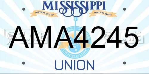 AMA4245 Mississippi License Plate