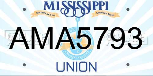 AMA5793 Mississippi License Plate